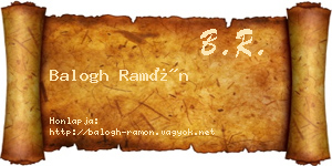 Balogh Ramón névjegykártya
